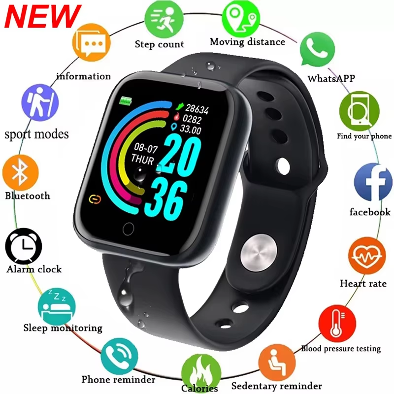 Android Smartwatch Accessories - สมาร์ทวอทช์ผู้ชายผู้หญิงนาฬิกาข้อมือสมาร์ทวอทช์ข้อความฟิตเนส โมโนเตอร์สร้อยข้อมือของขวัญวันเกิดนาฬิกาอิเล็กทรอนิกส์สำหรับแอนดรอยด์ ไอโอเอส ﻿
