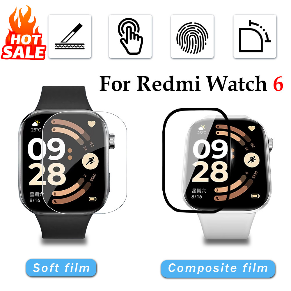 Watch Face Protector - 1-5 ชิ้นฟิล์มนุ่มสำหรับเสี่ยวมี่ เรดมี่ วอทช์ 6 อุปกรณ์เสริมสมาร์ทวอทช์ป้องกันหน้าจอคอมโพสิตฟิล์มแข็งสำหรับเรดมี่