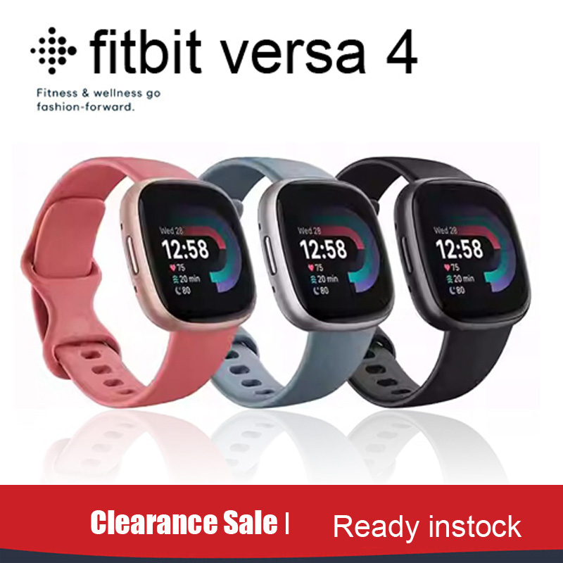 Smartwatch Touch - ฟิตบิท เวอร์ซ่า 4 สมาร์ทวอทช์ GPS ในตัวติดตามกิจกรรมเครื่องติดตามอัตราการเต้นหัวใจการตรวจสอบความดันการนอนหลับสมาร์ทวอทช์กันน้ำ