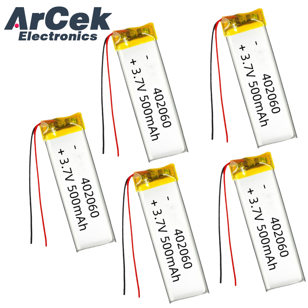 Smartwatch Headset - 5PCS 3.7V 500mAh 402060 Lipo แบตเตอรี่ลิเธียมโพลิเมอร์แบบชาร์จไฟได้สําหรับ