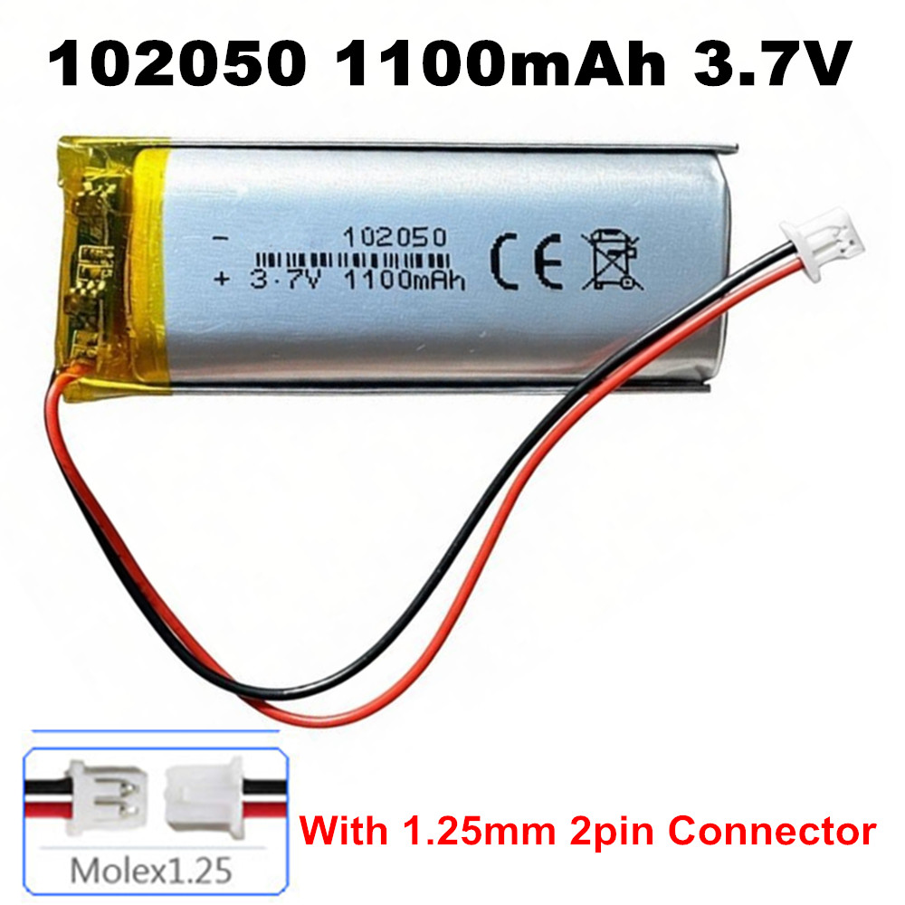 Smartwatch Headset - 102050 3.7V 1100mAh พร้อมปลั๊ก JST 1.25