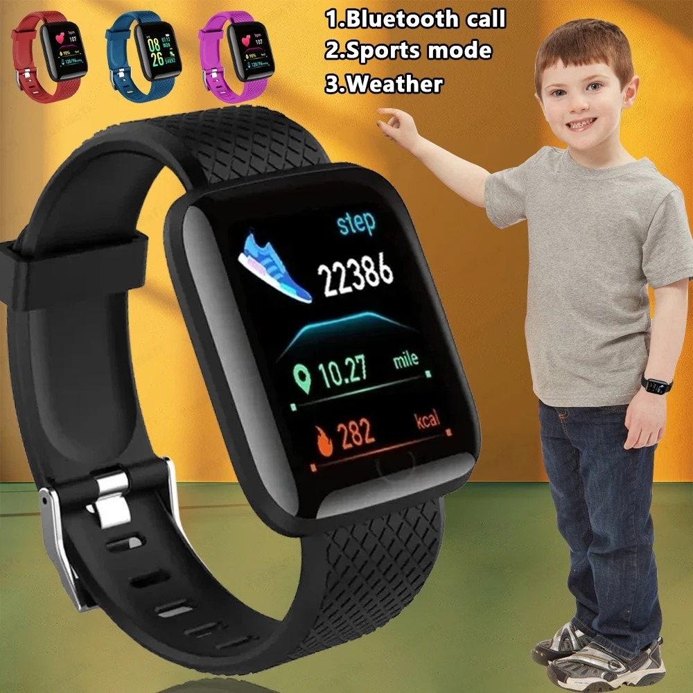 Smartwatch Touch - 2024 ใหม่สําหรับมัลติฟังก์ชั่นสมาร์ทนาฬิกาเด็กชายหญิงข้อความเตือนการควบคุมเพลงกีฬาขั้นตอนแคลอรี่ 116 Smartwatch นาฬิกาปลุก