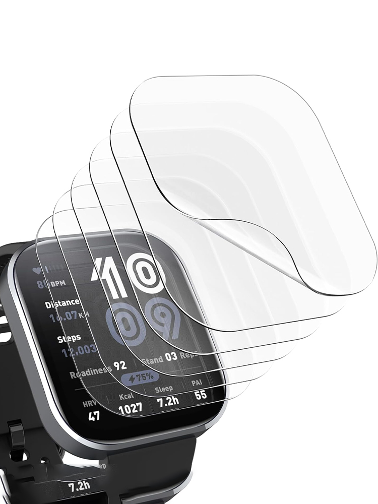 Garmin Smartwatch Accessories - ฟิล์มกันรอยหน้าจอสำหรับเคสอมาซฟิต บิพ 6 อุปกรณ์เสริมนาฬิกาอัจฉริยะ ฟิล์มกระจกนิรภัยแบบนุ่มครอบคลุมเต็มรูปแบบ ฝาครอบป้องกันอมาซฟิต