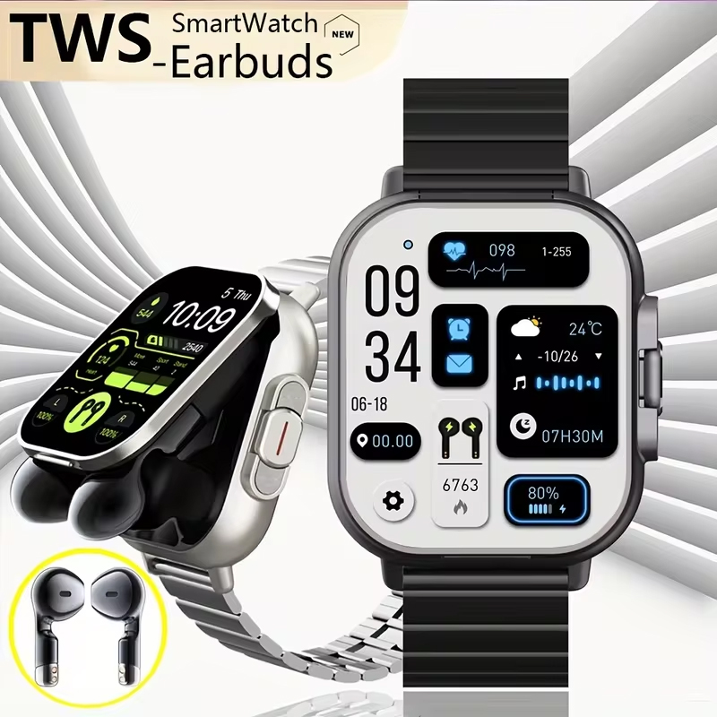 Smartwatch Headset - นาฬิกาอัจฉริยะ NFC หูฟัง TWS 2-in-1 รองรับการโทรผ่านบลูทูธ