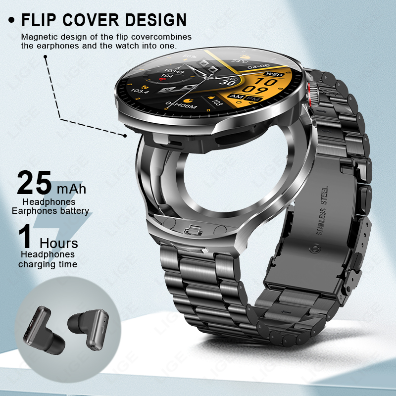 LIGE 2026 หูฟัง TWS 2-in-1 รุ่ - Smartwatch Headset บทวิจารณ์และราคา