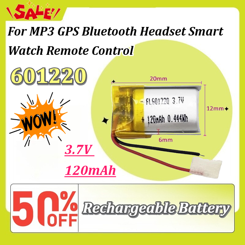 ใหม่ 3.7V 120mAh 601220 Li-Po  - Smartwatch Headset บทวิจารณ์และราคา
