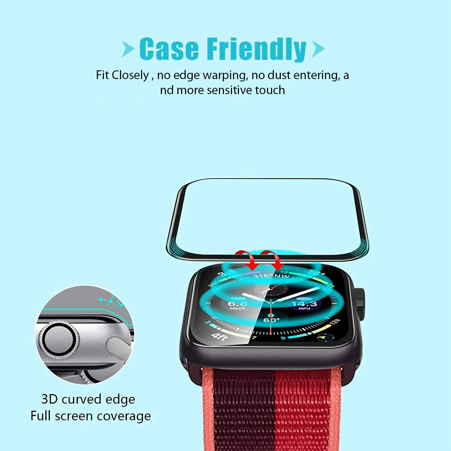 ตัวป้องกันหน้าจอ 3D ฟิล์มกระจก - Watch Face Protector บทวิจารณ์และราคา
