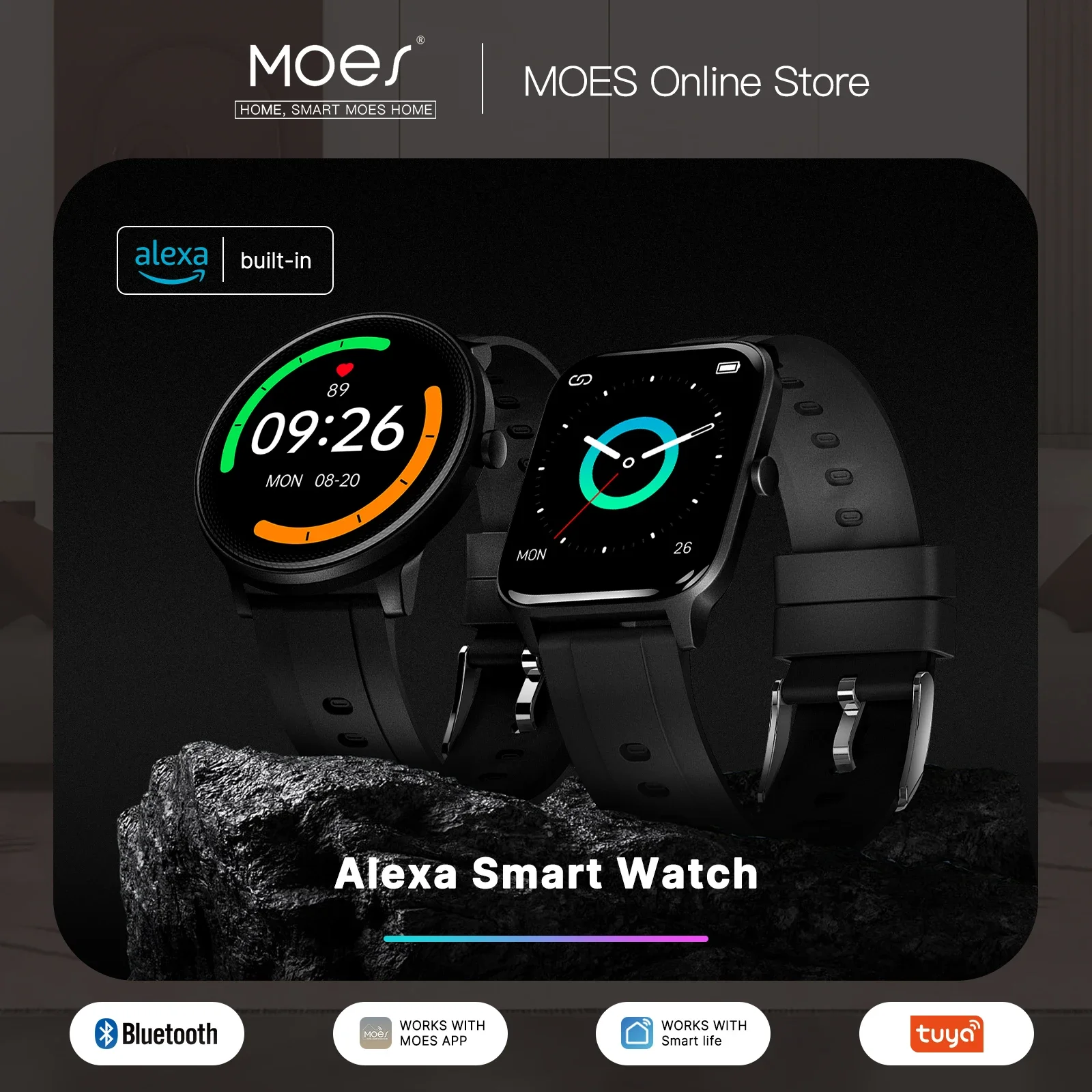 Moes สมาร์ทวอท์ชอเล็กซาในตัวสา - Smartwatch Touch บทวิจารณ์และราคา