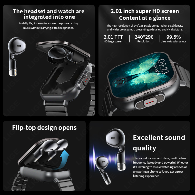 นาฬิกาอัจฉริยะ NFC หูฟัง TWS 2 - Smartwatch Headset บทวิจารณ์และราคา